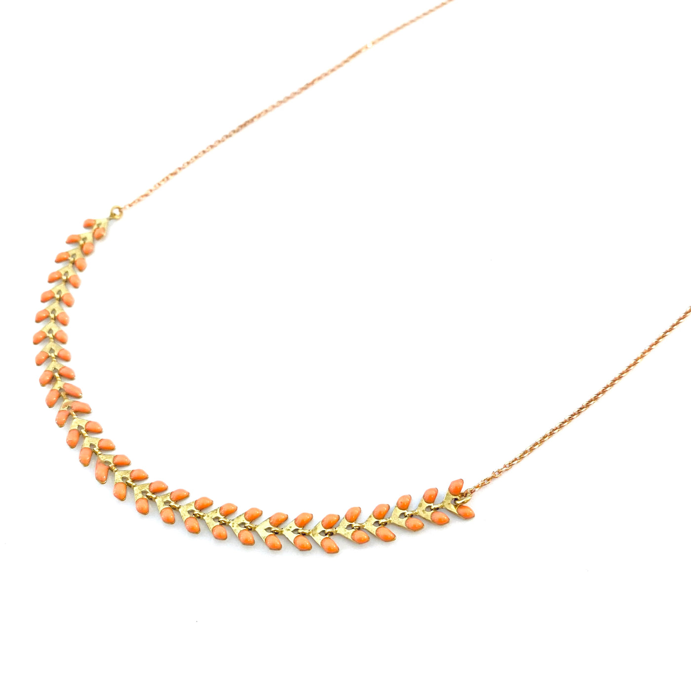 LEZARD - Salmon brass necklace