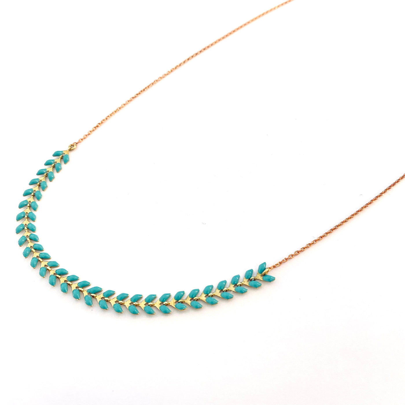 LEZARD - Turquoise brass necklace