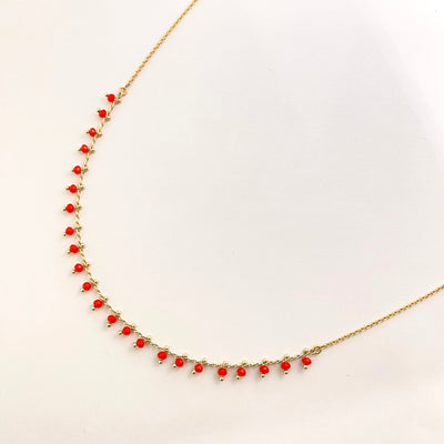 NINO - Collier plaqué or rouge