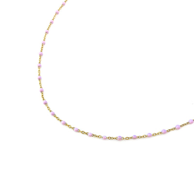 POULETTE - lilac gold plated necklace