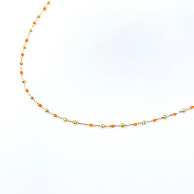 POULETTE – orange vergoldete Halskette