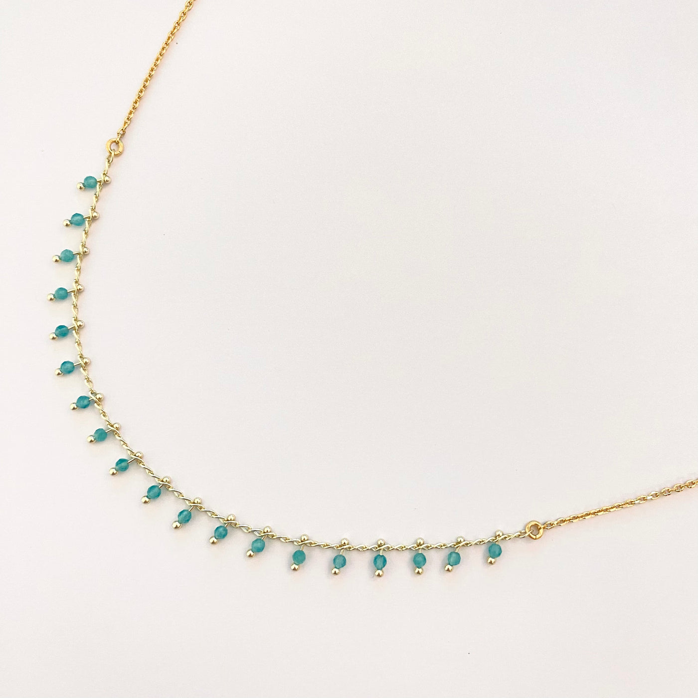 NINO - Collier plaqué or turquoise