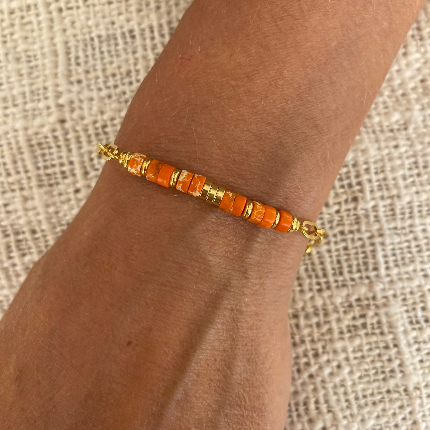 EDDY - Bracelet plaqué or orange