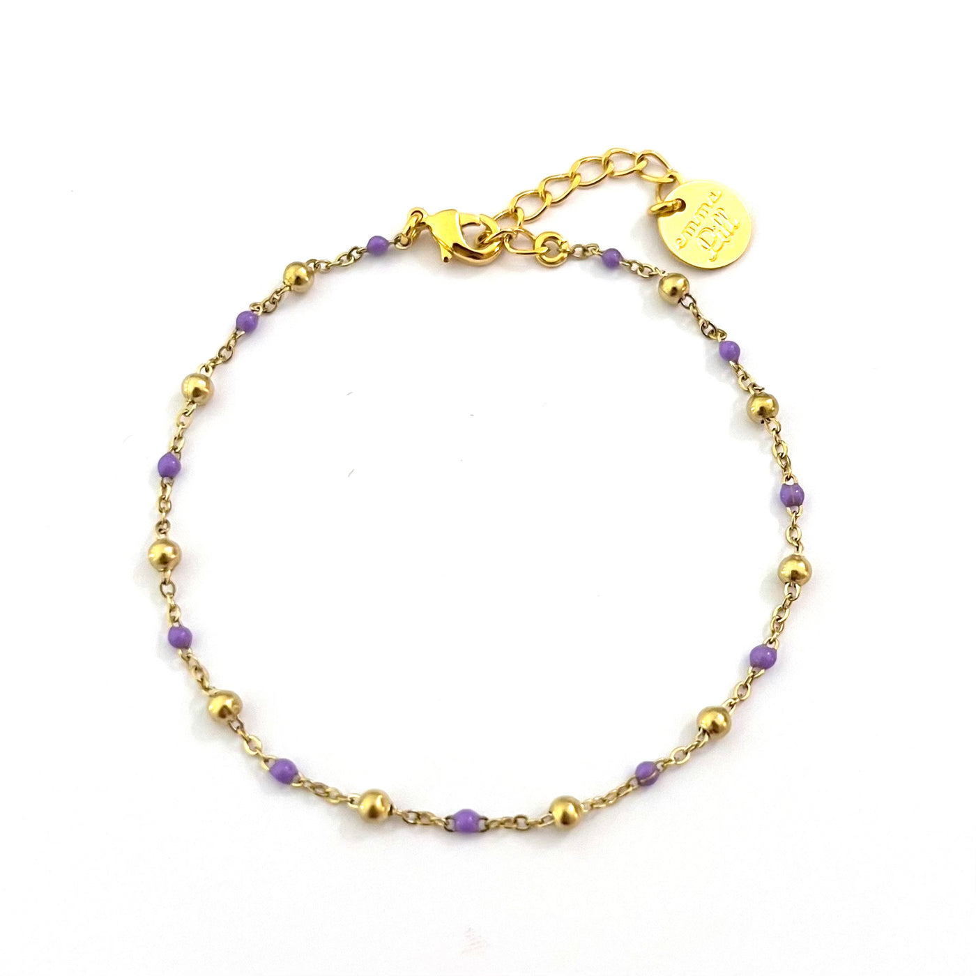 POULETTE - Bracelet en plaqué or mauve