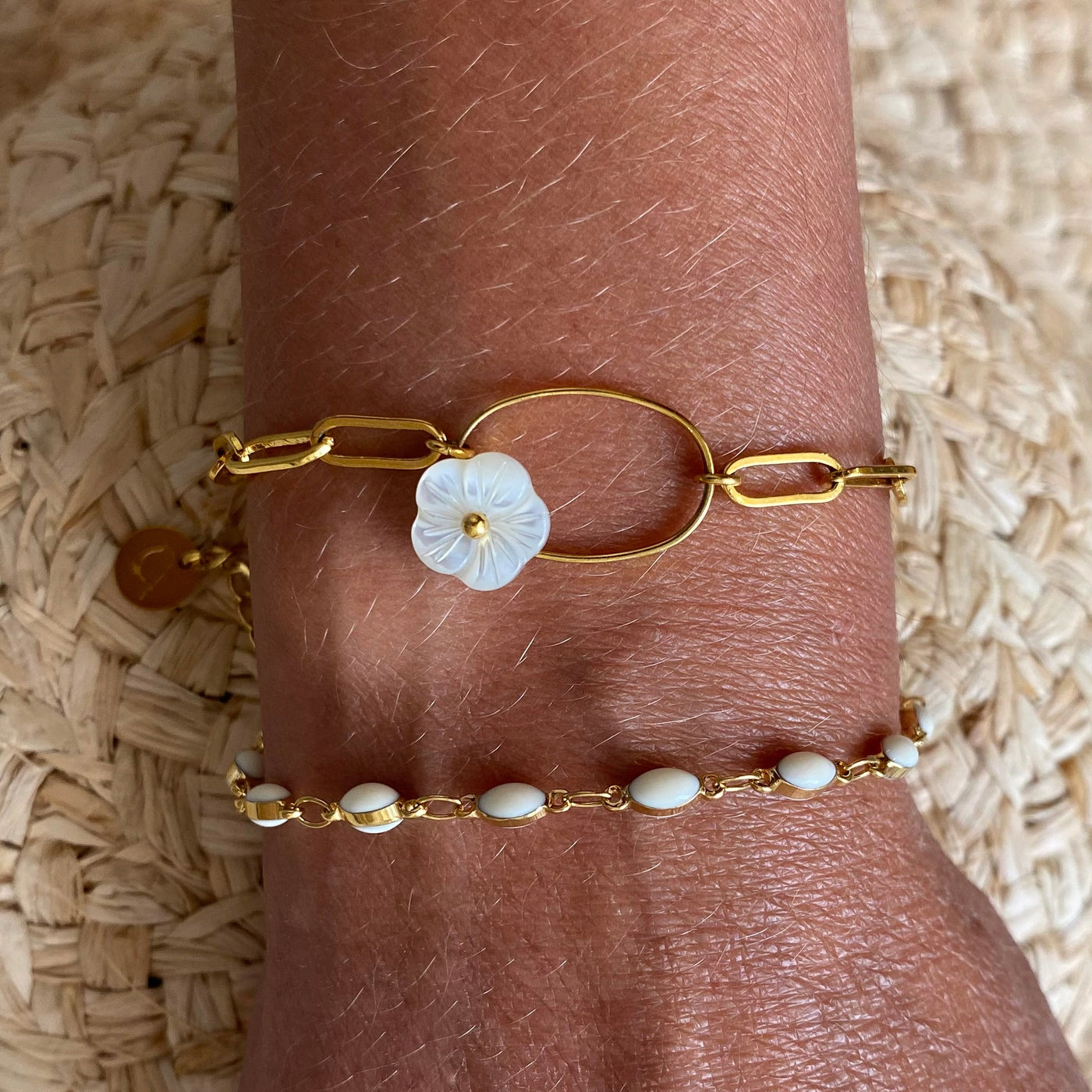 AVENA - Bracelet plaqué or blanc