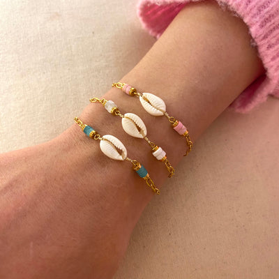 CAURI - Bracelet en plaqué or turquoise