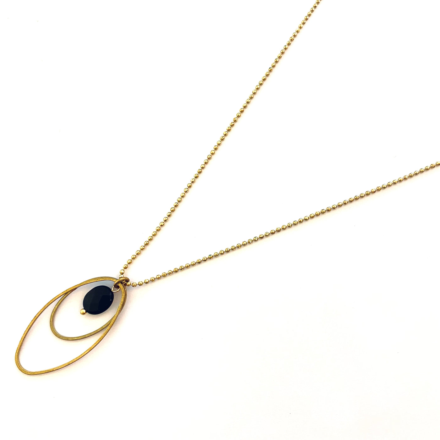 HAZEL - Black brass long necklace