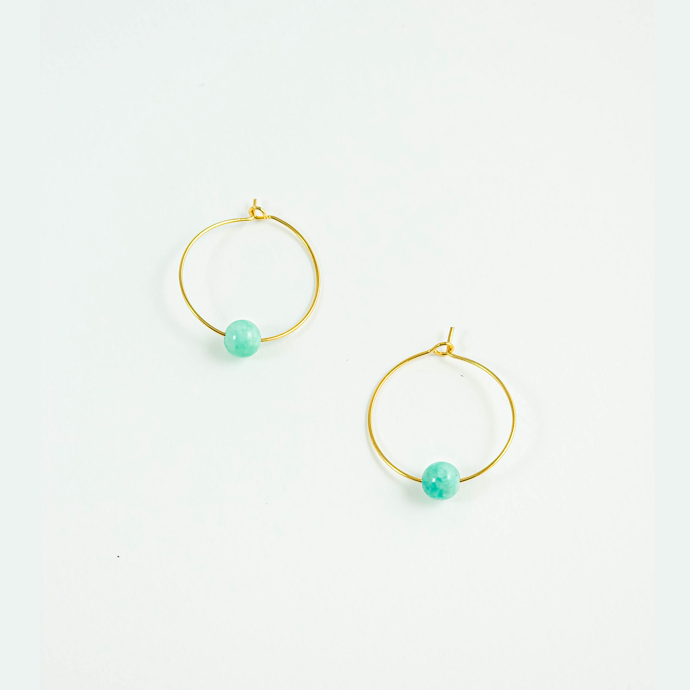 COCO - Boucles plaqué or vert d'eau