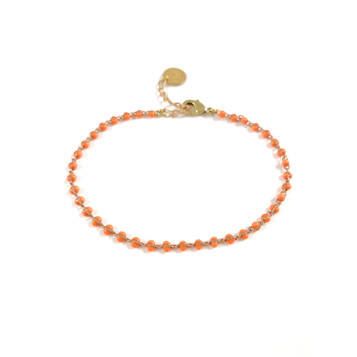 INES - Bracelet en laiton corail