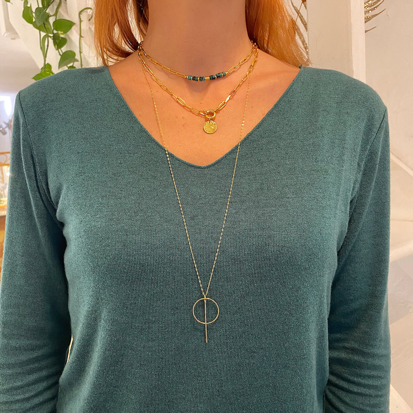 METRIC – Vergoldete lange Halskette